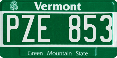 VT license plate PZE853