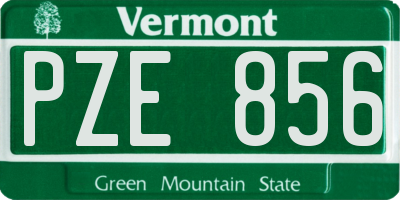 VT license plate PZE856
