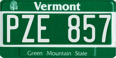 VT license plate PZE857