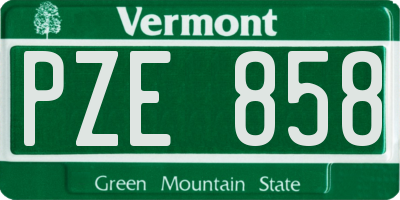 VT license plate PZE858