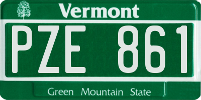 VT license plate PZE861
