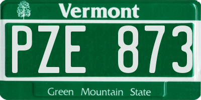 VT license plate PZE873