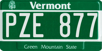 VT license plate PZE877