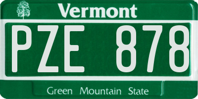 VT license plate PZE878