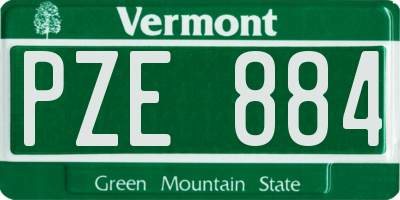 VT license plate PZE884