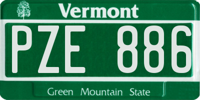 VT license plate PZE886