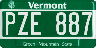 VT license plate PZE887