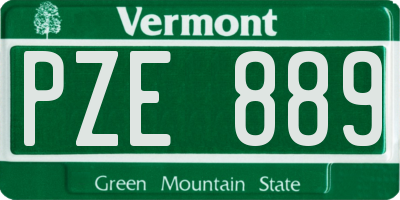 VT license plate PZE889