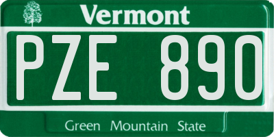 VT license plate PZE890