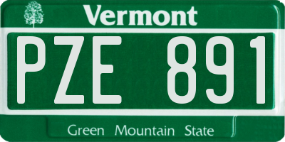 VT license plate PZE891