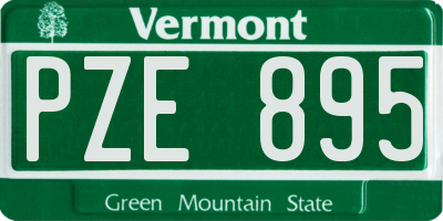 VT license plate PZE895
