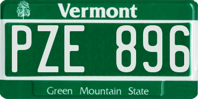 VT license plate PZE896