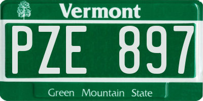 VT license plate PZE897