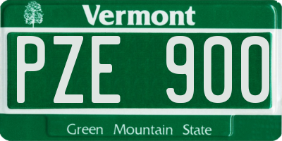 VT license plate PZE900