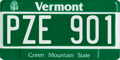 VT license plate PZE901
