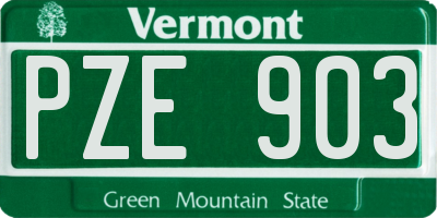 VT license plate PZE903