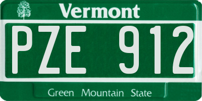 VT license plate PZE912