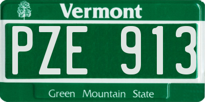VT license plate PZE913