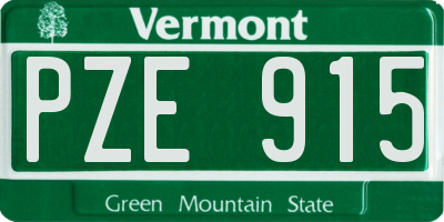 VT license plate PZE915
