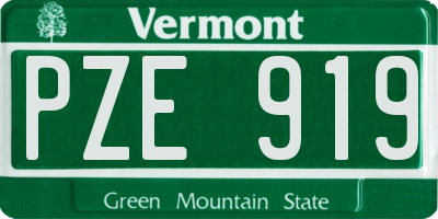 VT license plate PZE919
