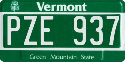 VT license plate PZE937