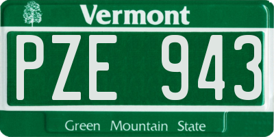 VT license plate PZE943