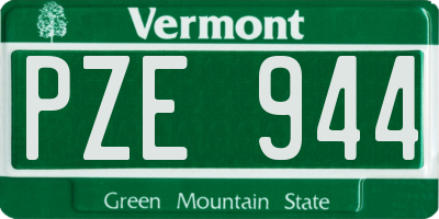VT license plate PZE944