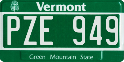 VT license plate PZE949