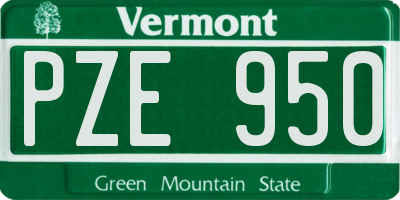 VT license plate PZE950