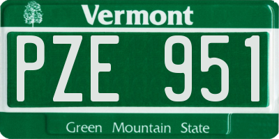 VT license plate PZE951