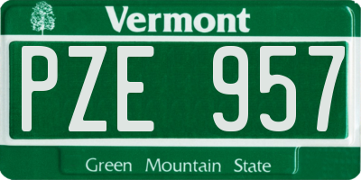 VT license plate PZE957