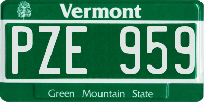 VT license plate PZE959