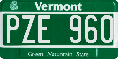 VT license plate PZE960