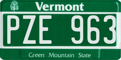 VT license plate PZE963