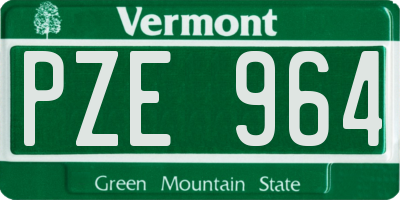 VT license plate PZE964