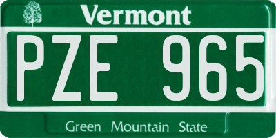 VT license plate PZE965
