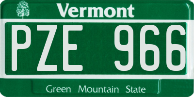 VT license plate PZE966