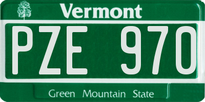 VT license plate PZE970