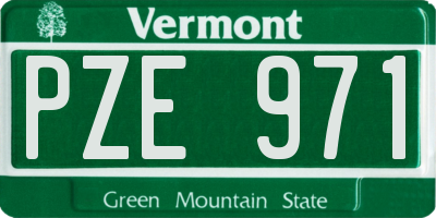VT license plate PZE971