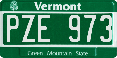 VT license plate PZE973