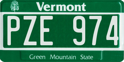 VT license plate PZE974