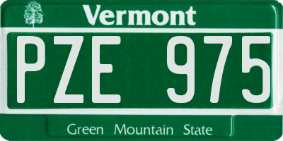 VT license plate PZE975
