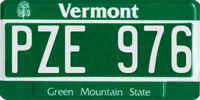VT license plate PZE976