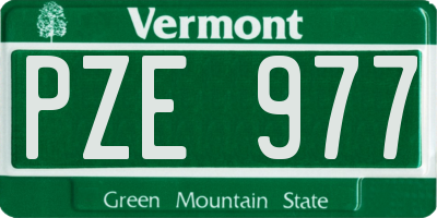 VT license plate PZE977
