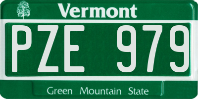 VT license plate PZE979