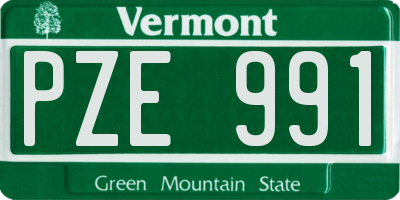 VT license plate PZE991