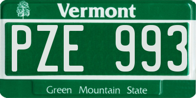VT license plate PZE993