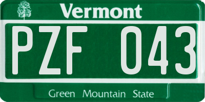 VT license plate PZF043