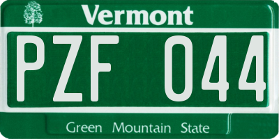 VT license plate PZF044