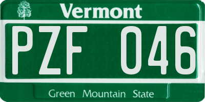 VT license plate PZF046